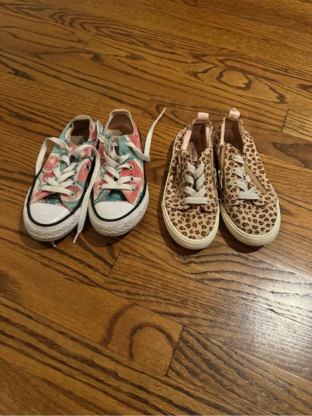 Kids sneakers - watermelon and leopard print